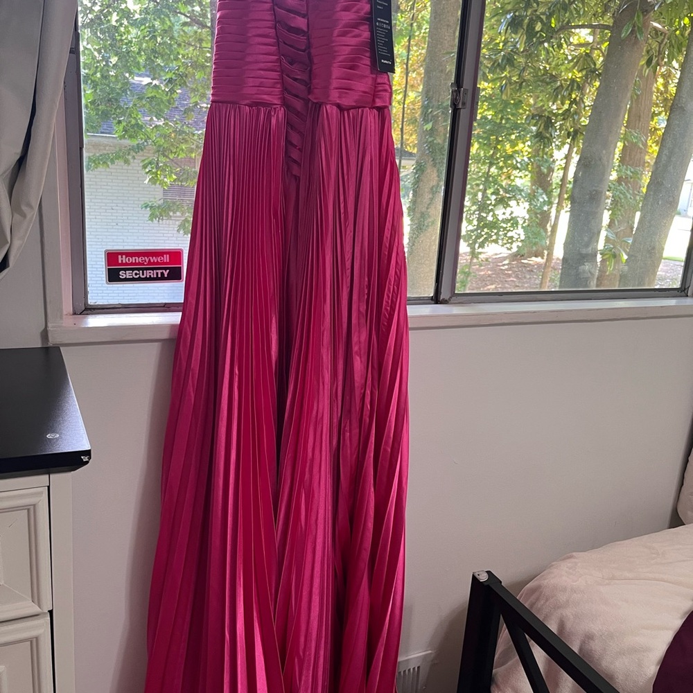 Hot Pink Strapless Maxi Dress